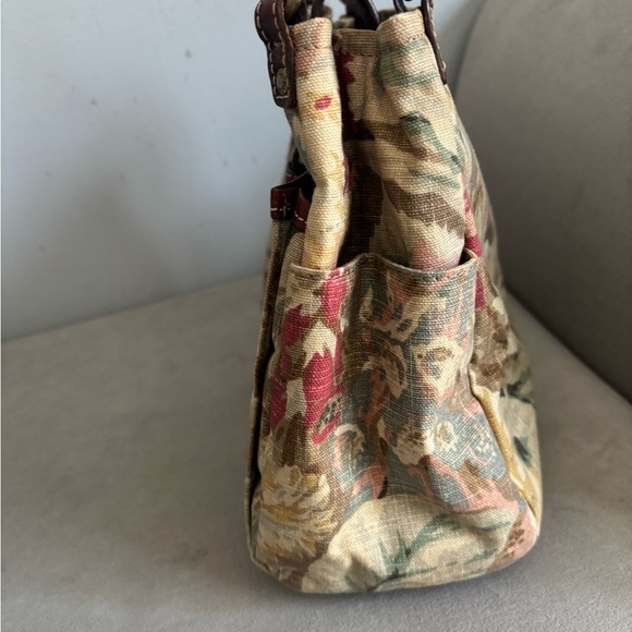 👜 Vintage Fossil Floral Canvas & Leather Shoulder / Crossbody Bag (Y2K) - Picture 7 of 16